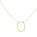 Minimalist Pavé U-Shape Pendant Necklace