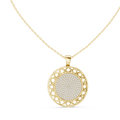 Pavé Diamond Geometric Circle Pendant Necklace