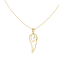 Angel Wing Heart Diamond Pendant Necklace