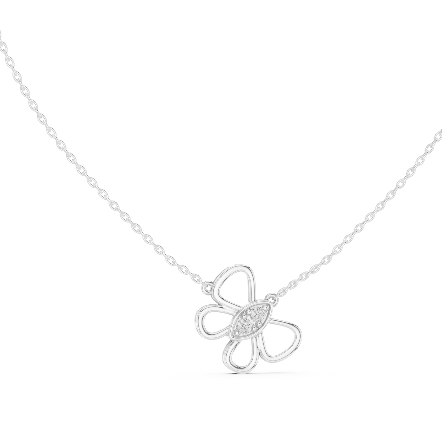 Diamond Butterfly Pendant Necklace