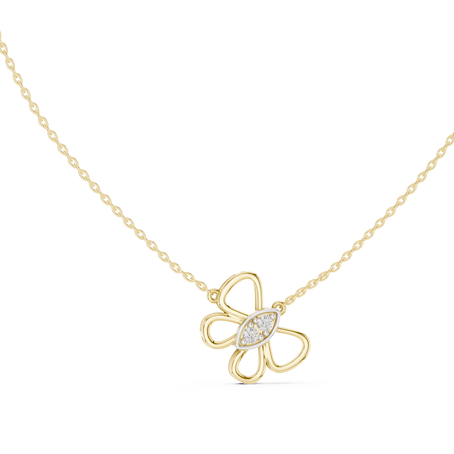 Diamond Butterfly Pendant Necklace