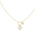Minimalist Heart Charm Circle Pendant Necklace