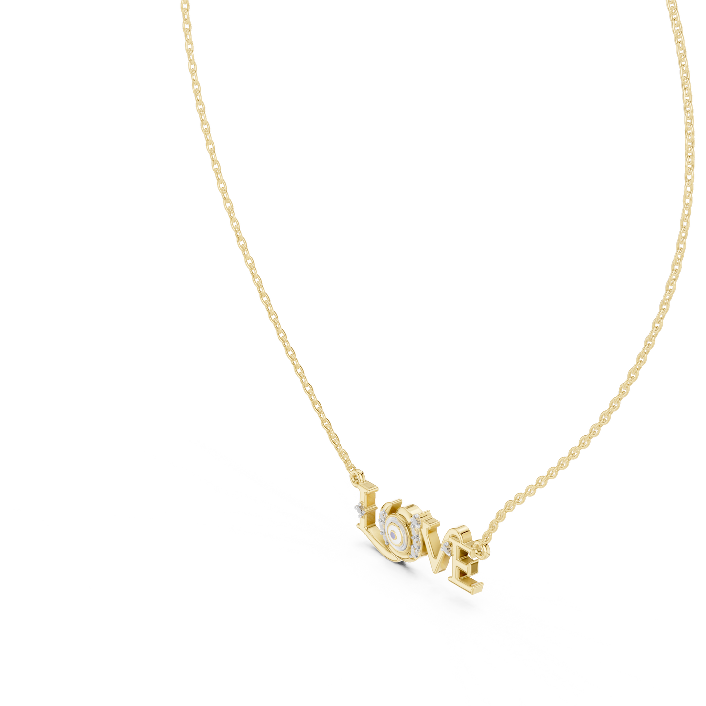 LOVE Crystal Pendant Necklace – Minimalist Romantic Jewelry