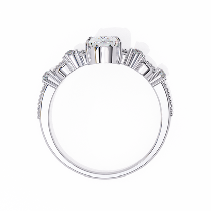 Regal Pear Diamond Tiara Ring White Gold 