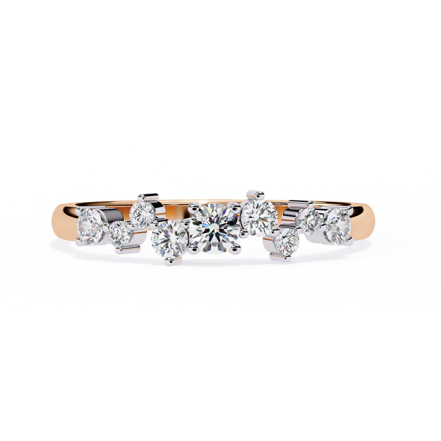 Cluster Diamond Ring Rose Gold