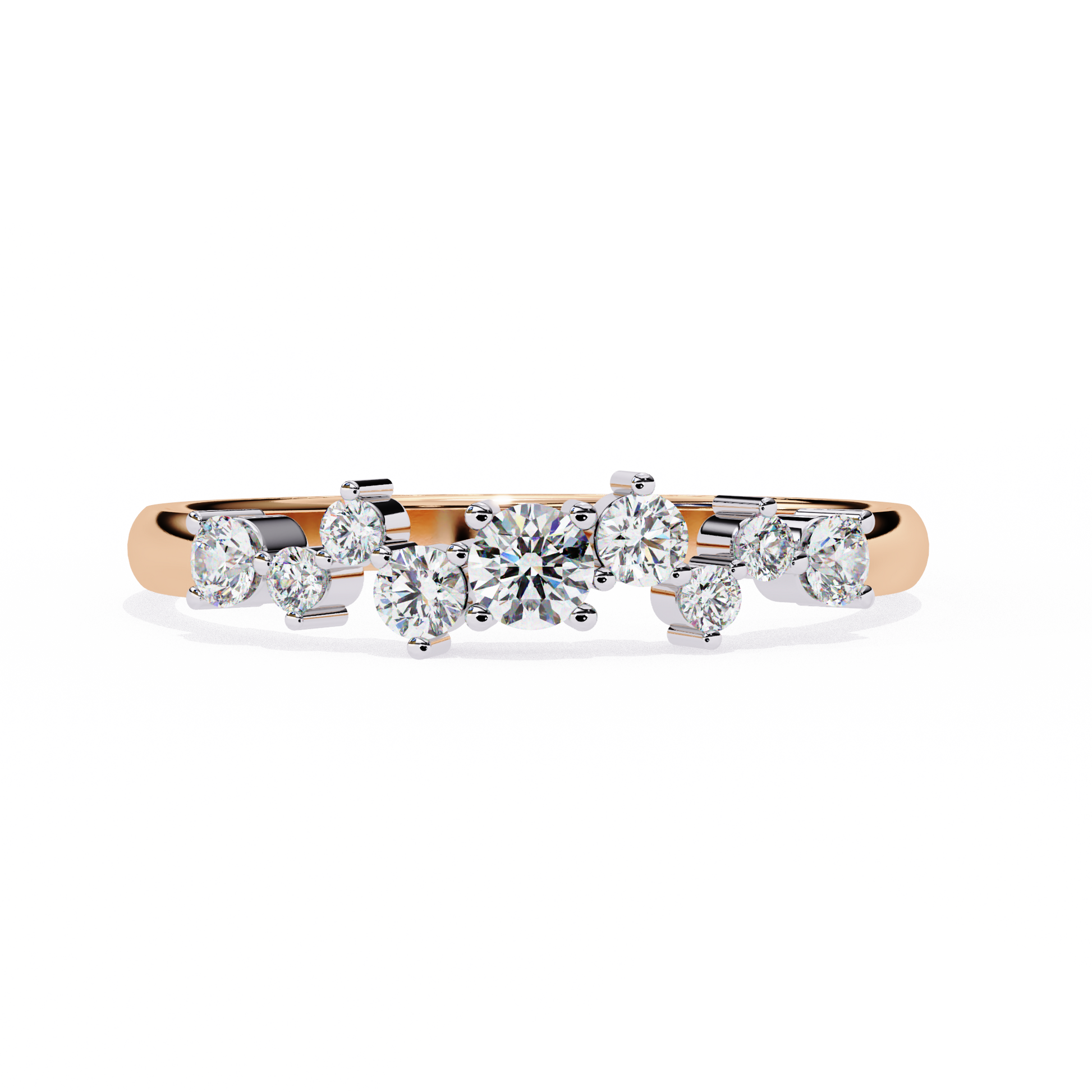 Cluster Diamond Ring Rose Gold