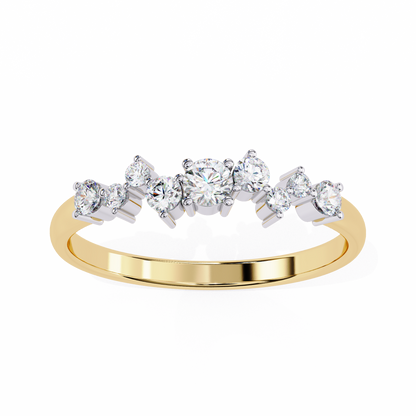 Cluster Diamond Ring Yellow Gold