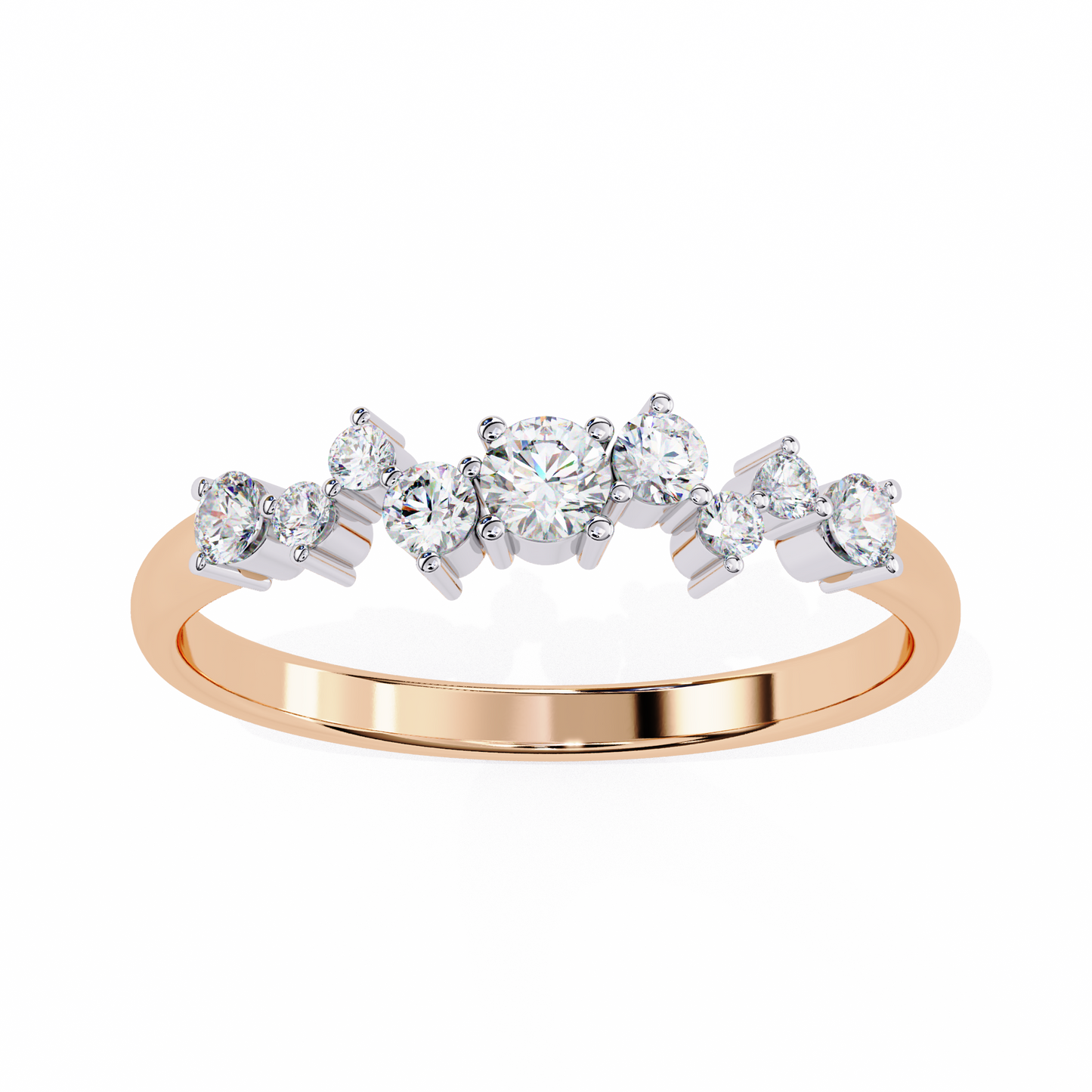 Cluster Diamond Ring Rose Gold