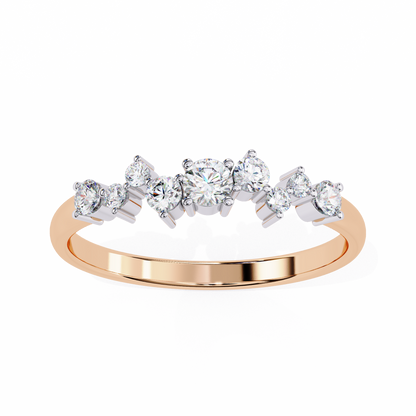 Cluster Diamond Ring Rose Gold