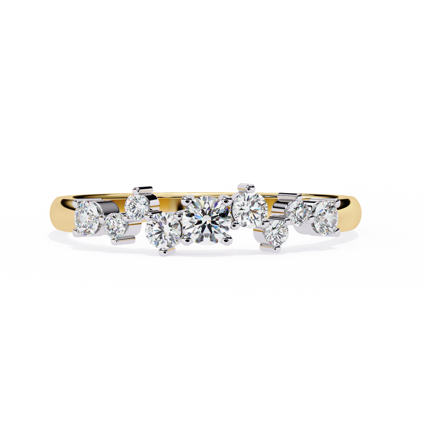 Cluster Diamond Ring Yellow Gold