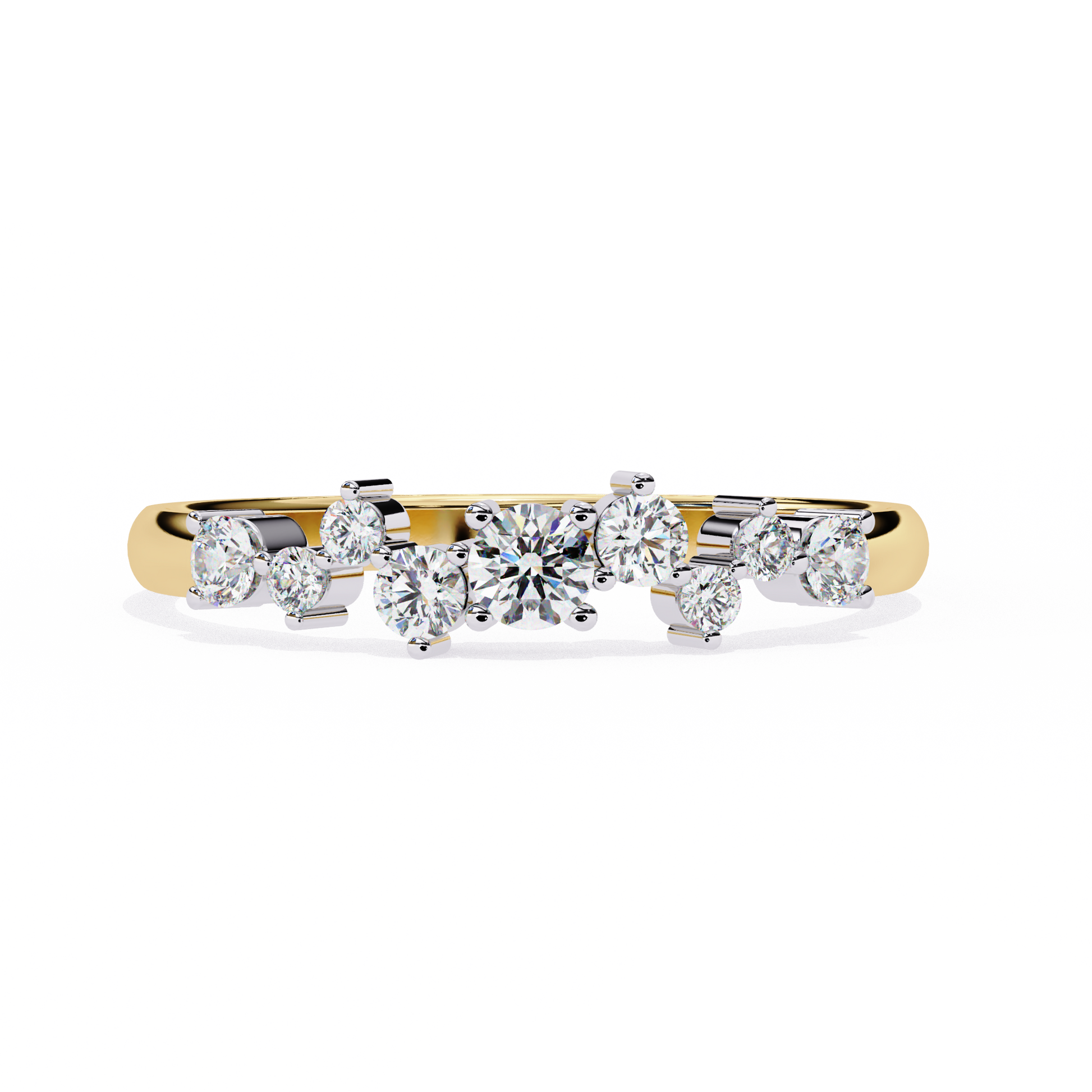 Cluster Diamond Ring Yellow Gold