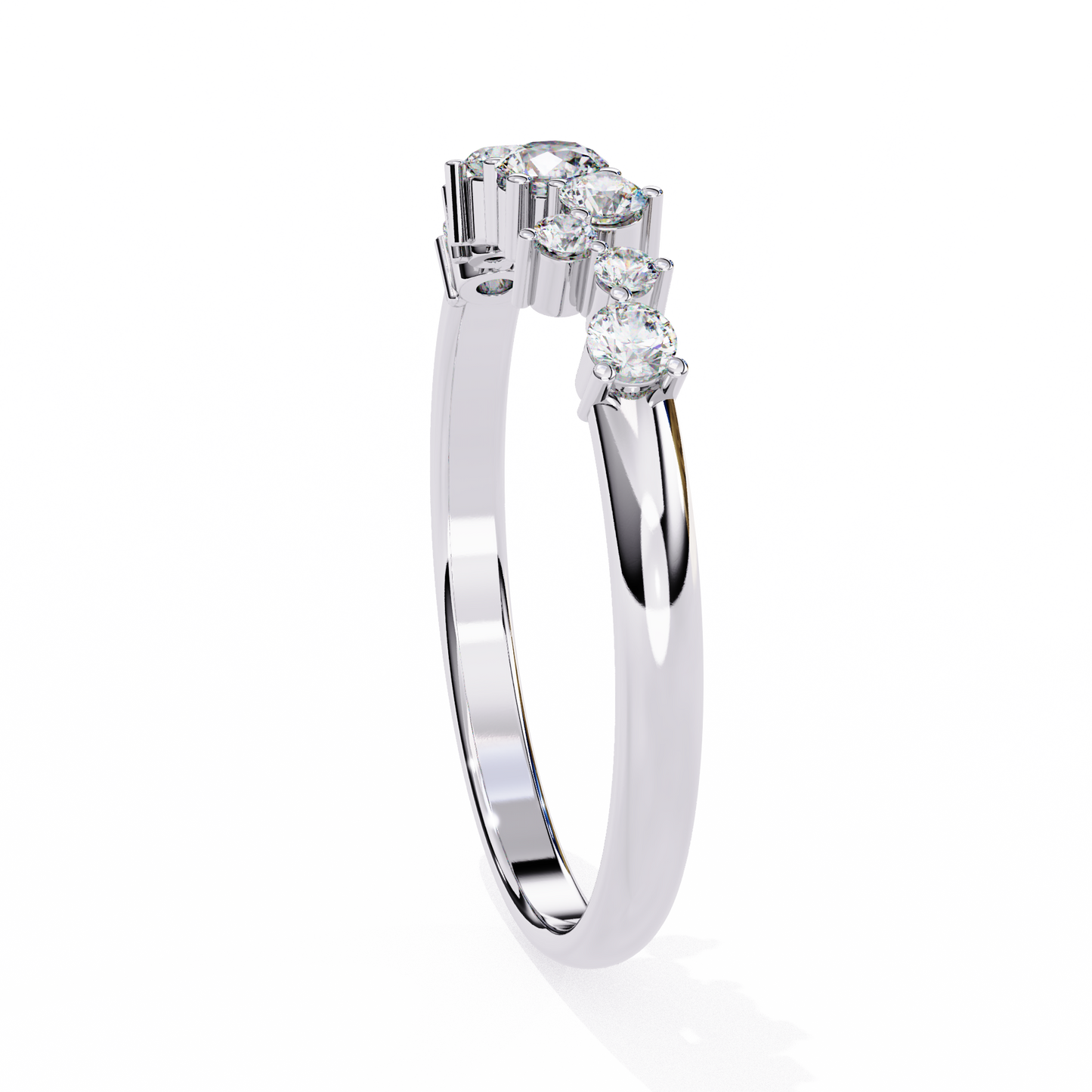 Cluster Diamond Ring White Gold