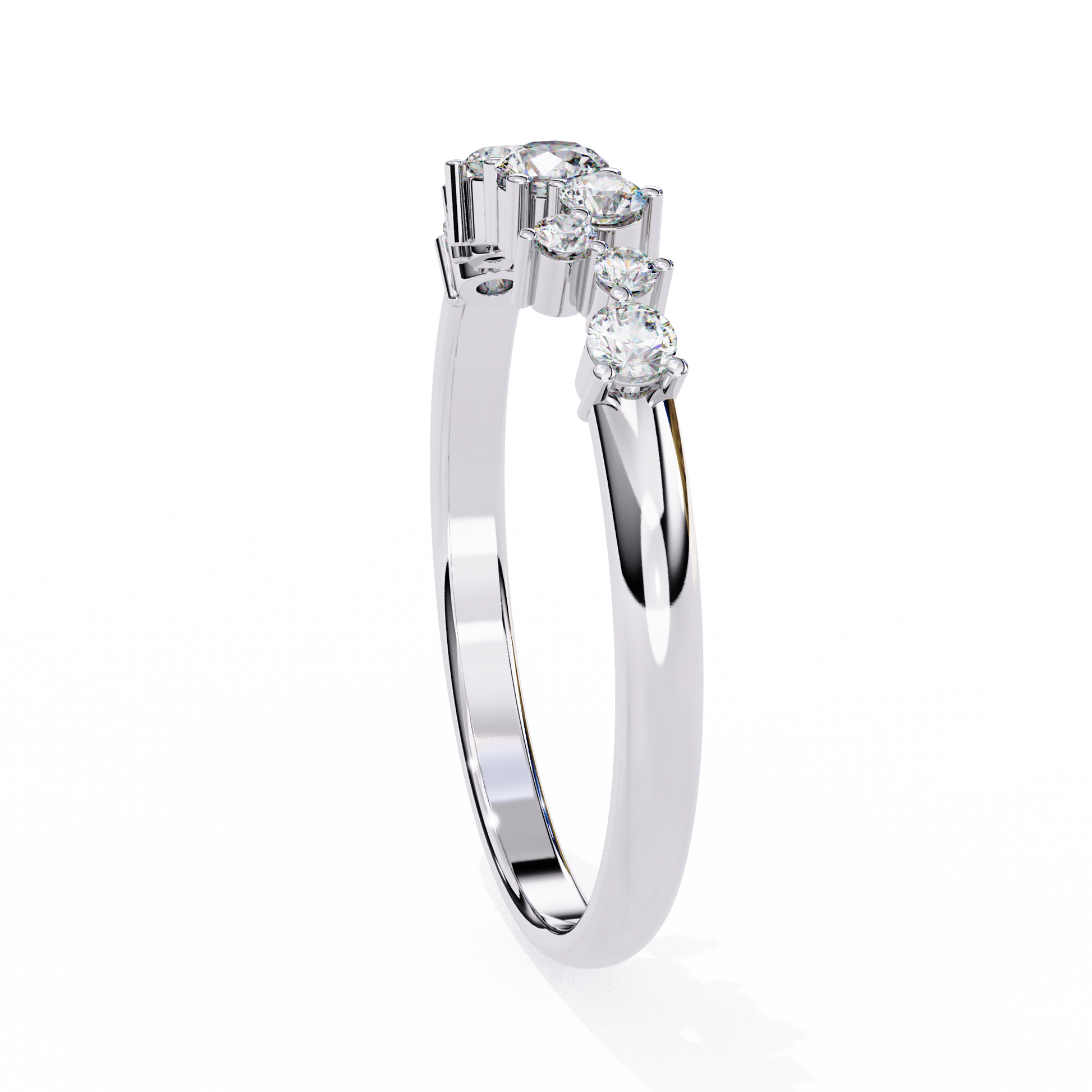 Cluster Diamond Ring White Gold