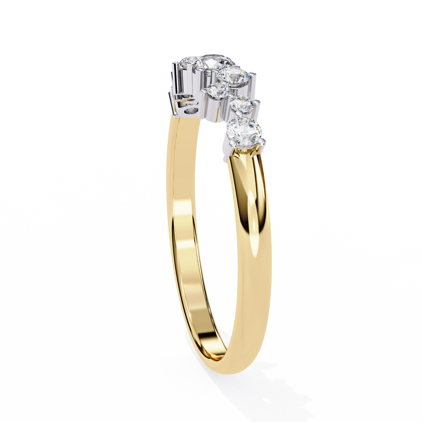 Cluster Diamond Ring Yellow Gold