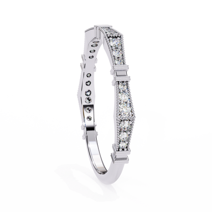 Art Deco Diamond Band Ring White Gold