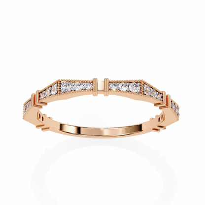 Art Deco Diamond Band Ring Rose Gold