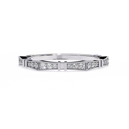 Art Deco Diamond Band Ring White Gold