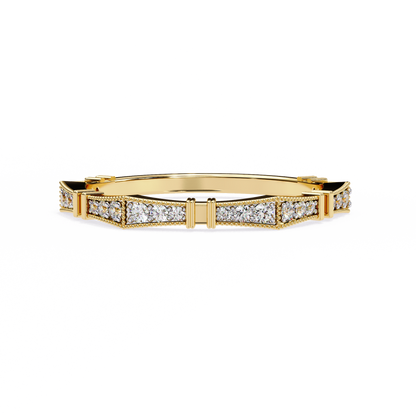 Art Deco Diamond Band Ring Yellow Gold