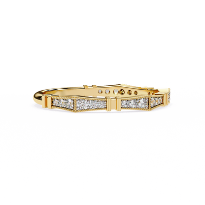 Art Deco Diamond Band Ring Yellow Gold