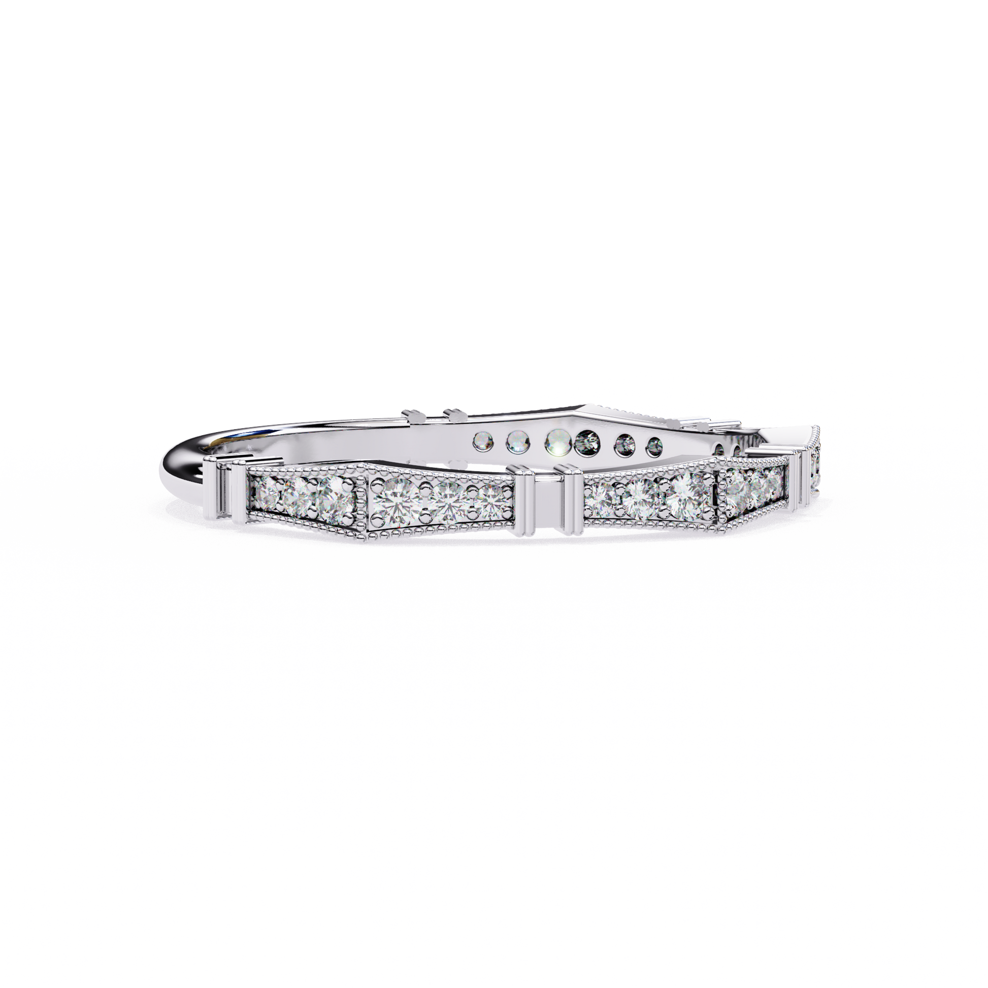 Art Deco Diamond Band Ring White Gold