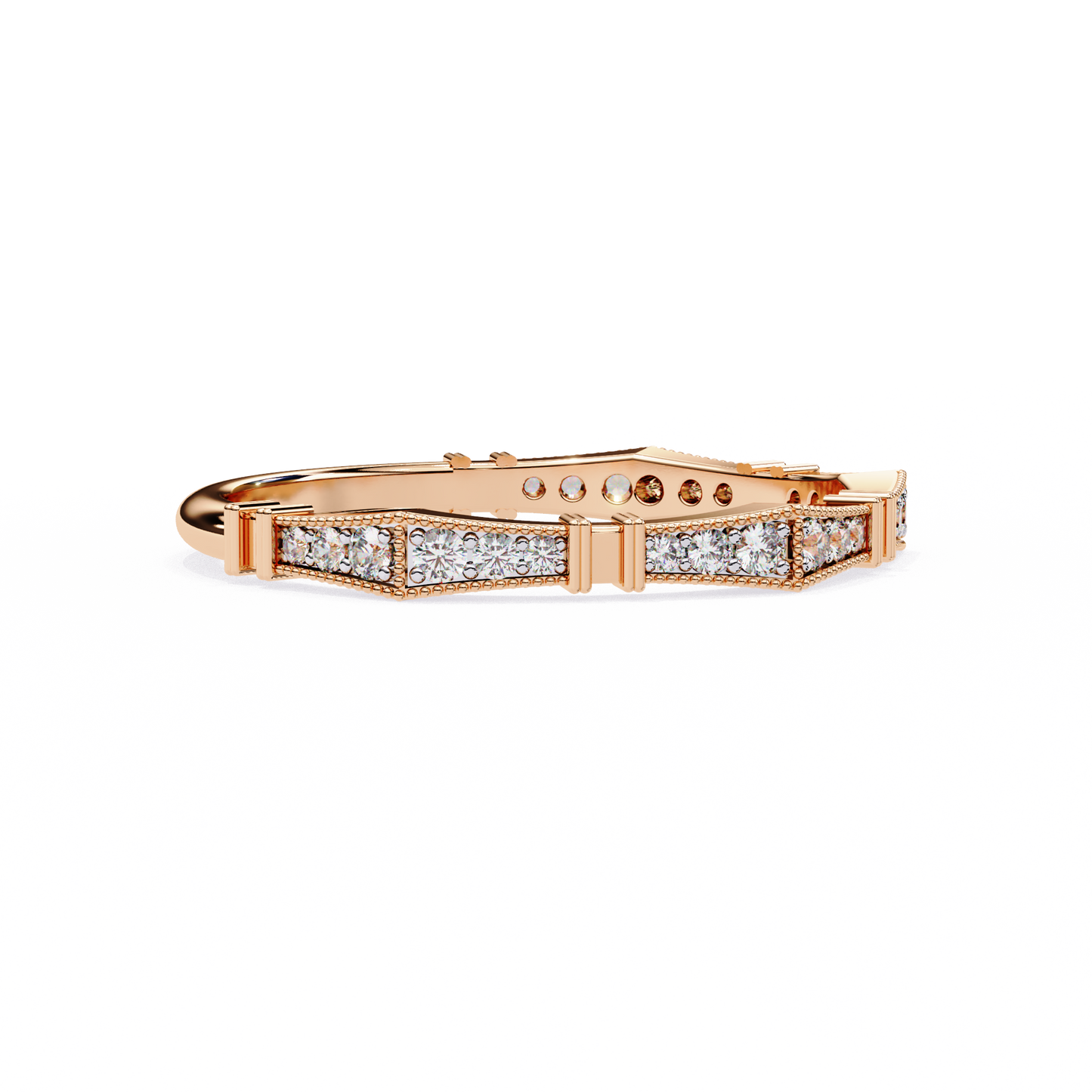 Art Deco Diamond Band Ring Yellow Gold