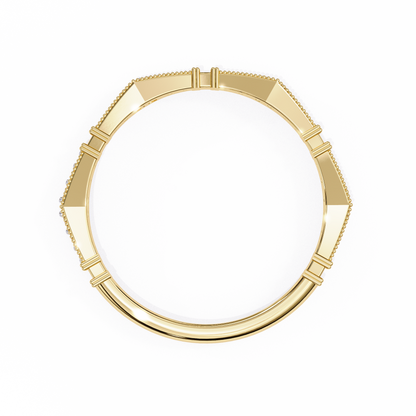 Art Deco Diamond Band Ring Yellow Gold