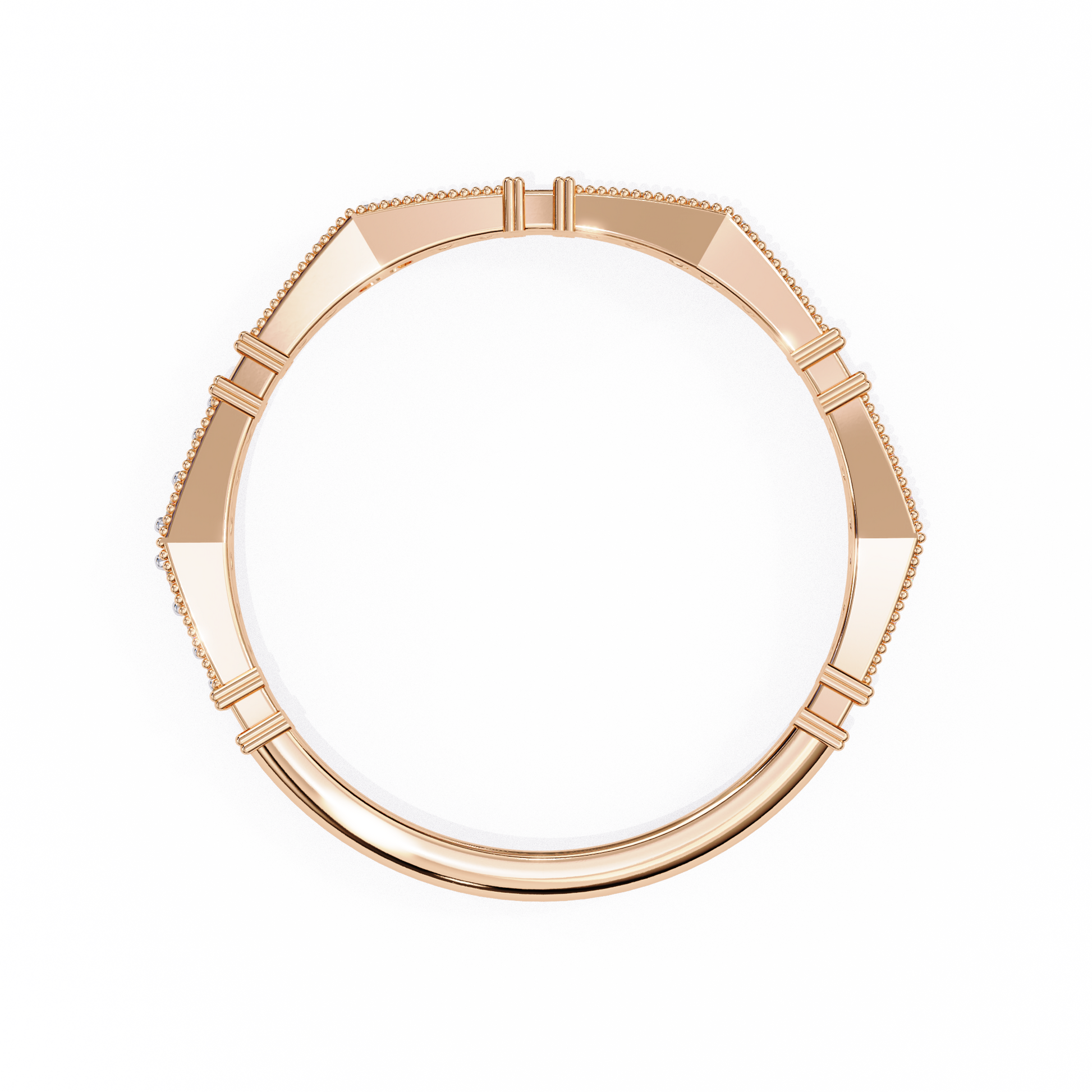 Art Deco Diamond Band Ring Rose Gold