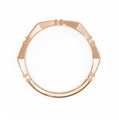 Art Deco Diamond Band Ring Rose Gold
