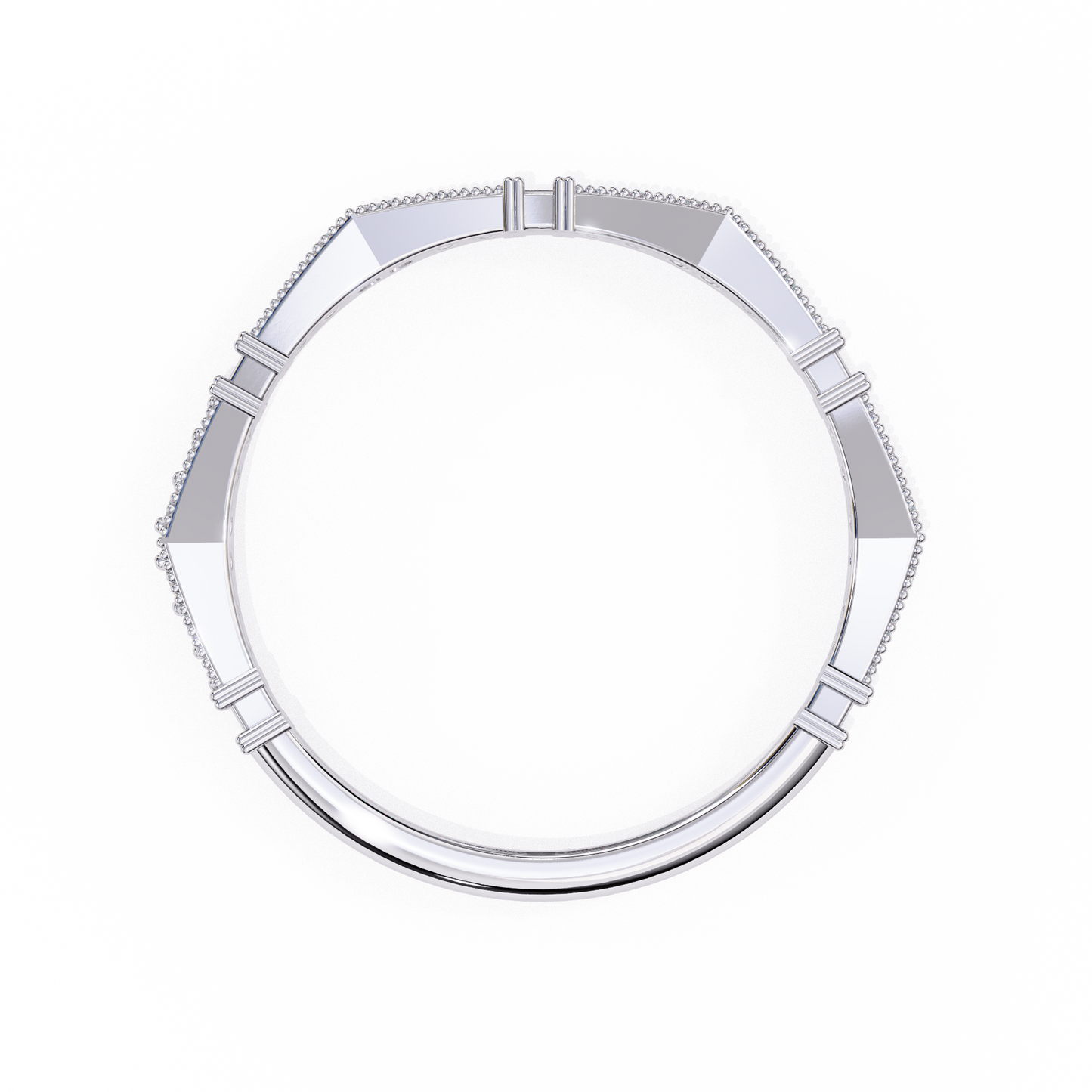 Art Deco Diamond Band Ring White Gold