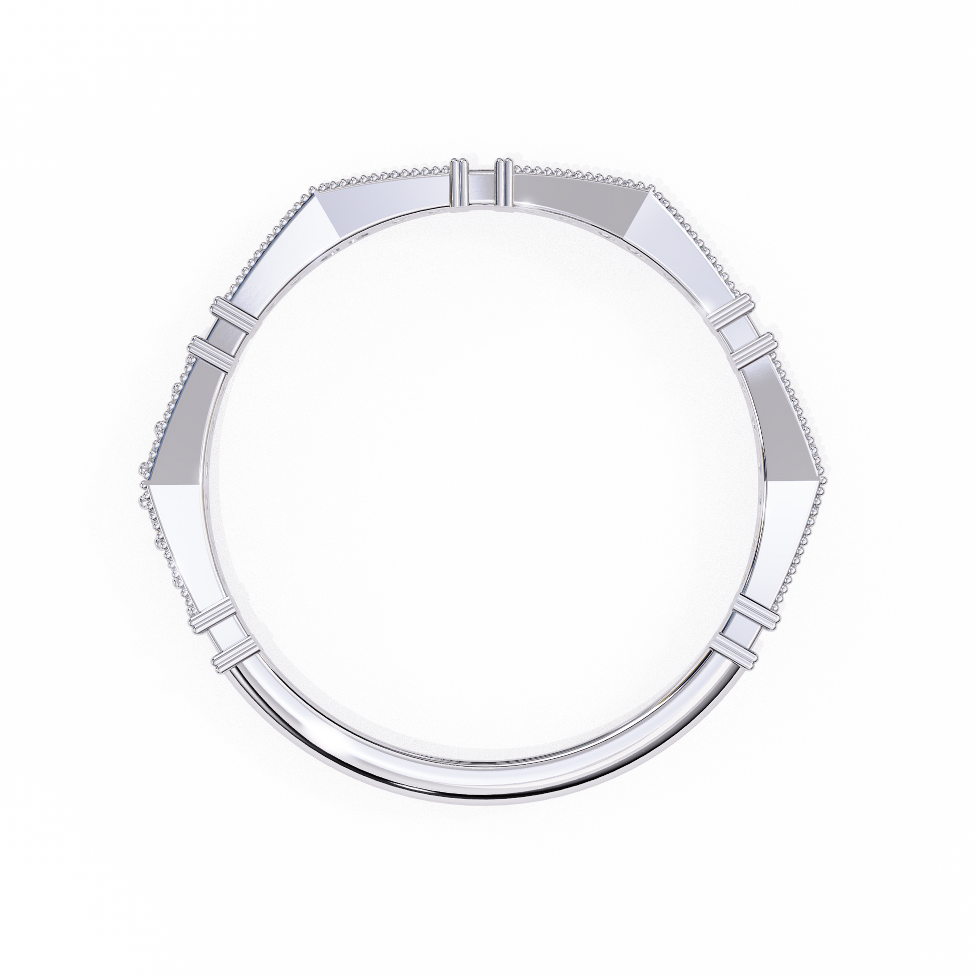 Art Deco Diamond Band Ring White Gold