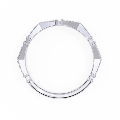 Art Deco Diamond Band Ring White Gold