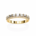 Baguette and Round Diamond Band