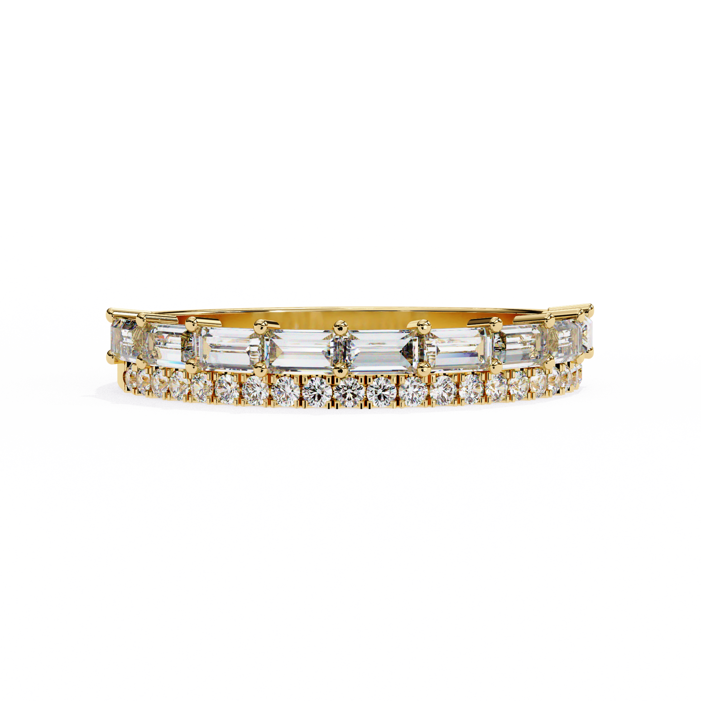 Baguette and Round Diamond Band