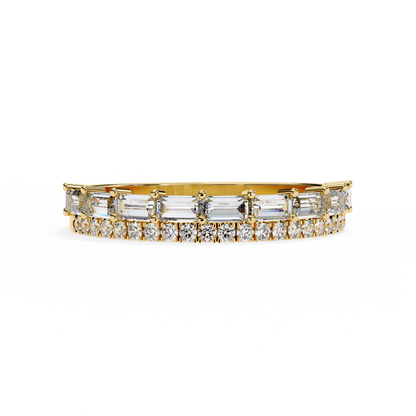 Baguette and Round Diamond Band