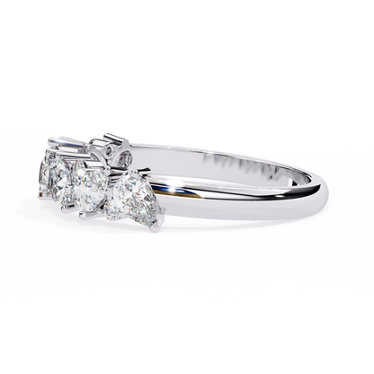 Pear and Round Diamond Band
White Glod