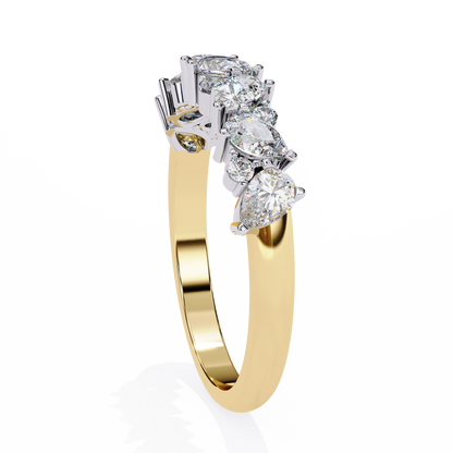 Pear and Round Diamond Band
Yellow Glod