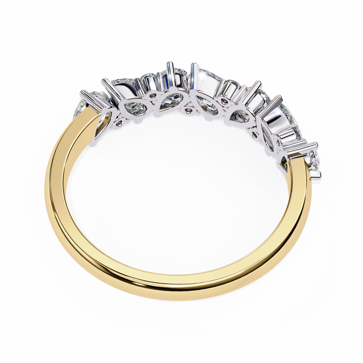Pear and Round Diamond Band
Yellow Glod