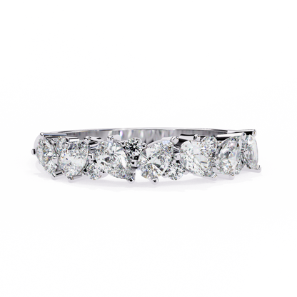 Pear and Round Diamond Band
White Glod