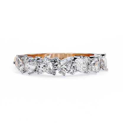 Pear and Round Diamond Band
Rose Glod