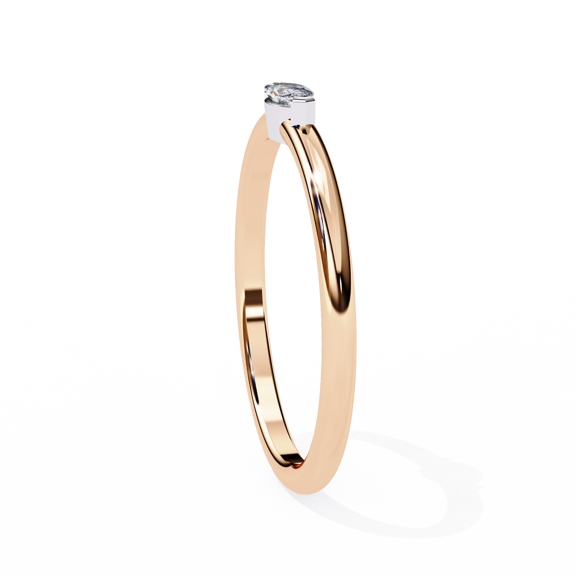 Marquise Solitaire Diamond Ring Rose Gold 