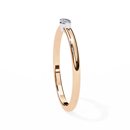 Marquise Solitaire Diamond Ring Rose Gold 