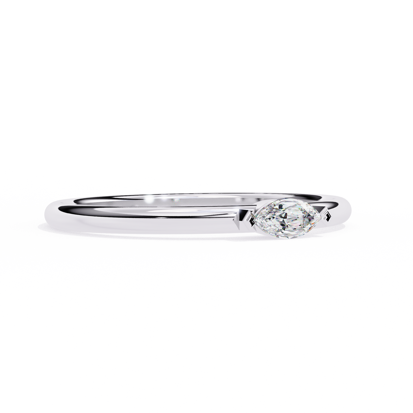 Marquise Solitaire Diamond Ring White Gold 