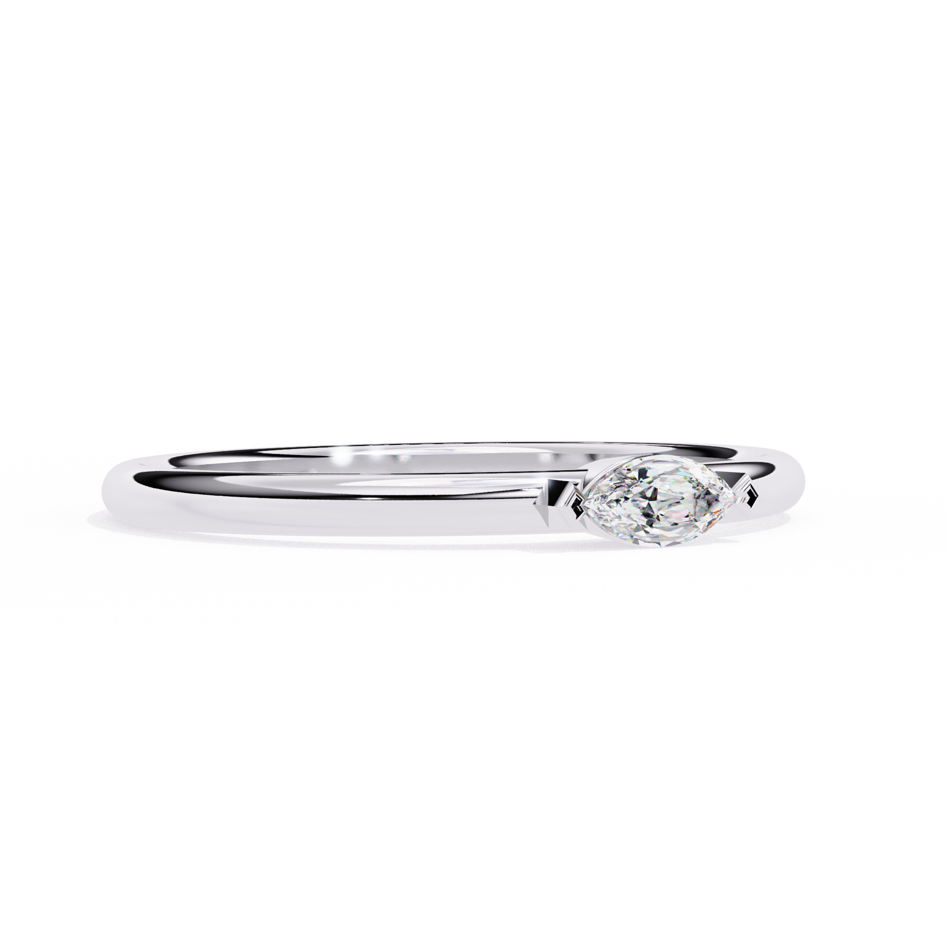 Marquise Solitaire Diamond Ring White Gold 