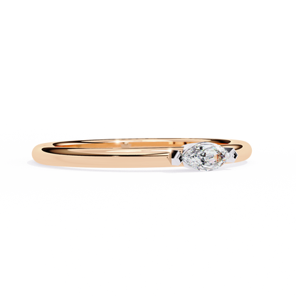 Marquise Solitaire Diamond Ring Rose Gold 