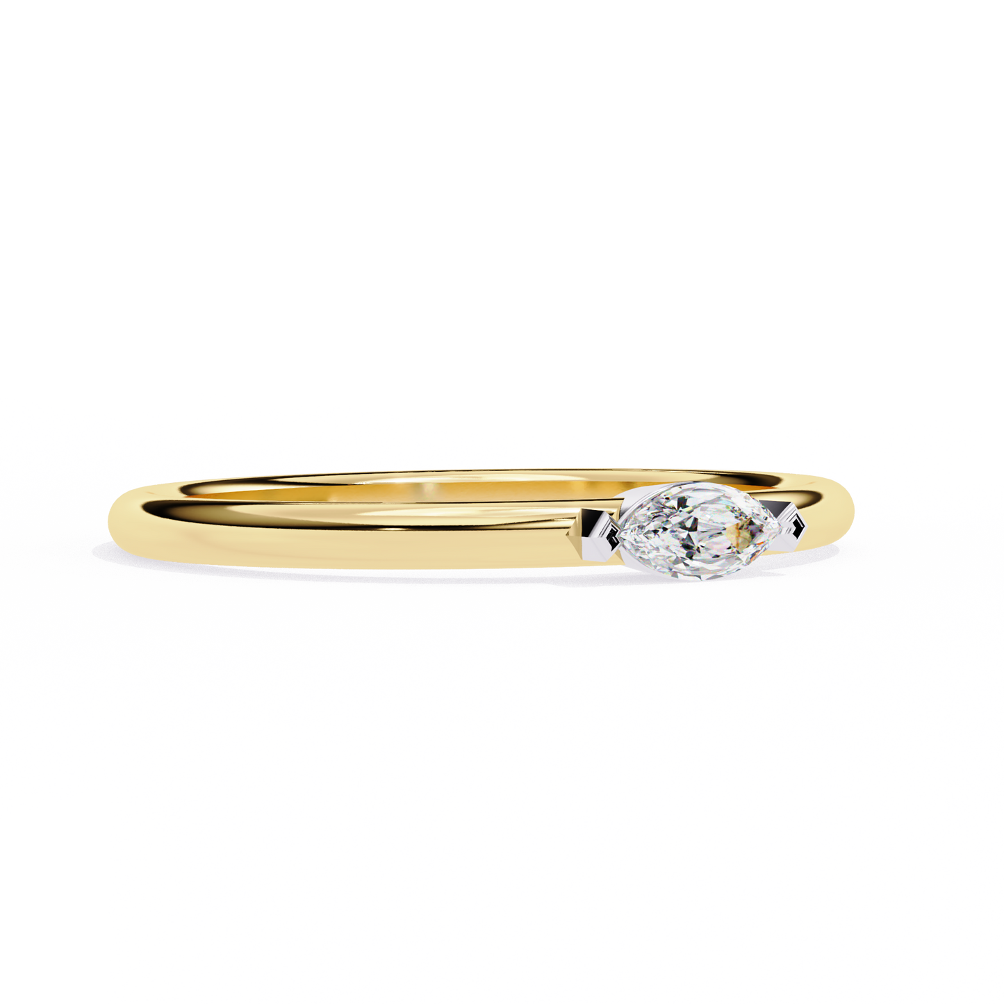 Marquise Solitaire Diamond Ring Yellow Gold 