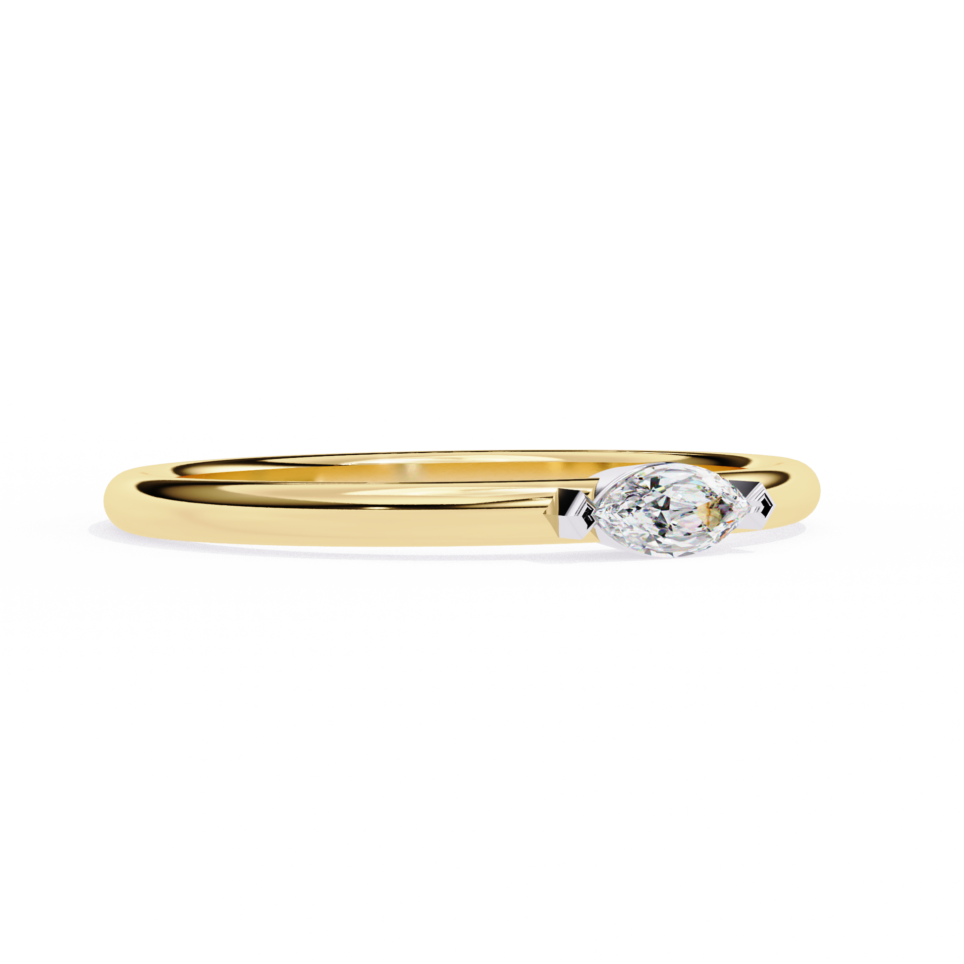 Marquise Solitaire Diamond Ring Yellow Gold 
