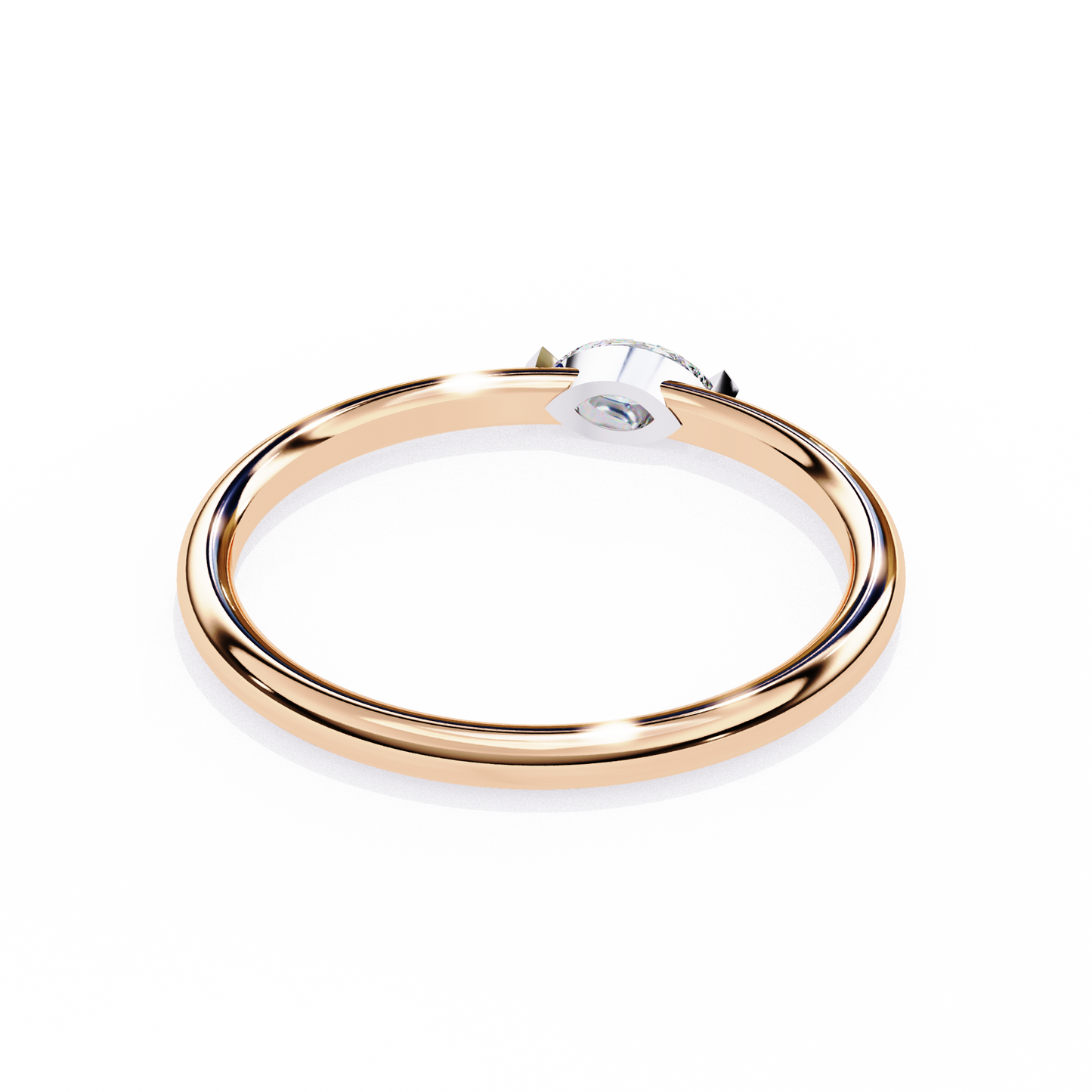 Marquise Solitaire Diamond Ring Rose Gold 