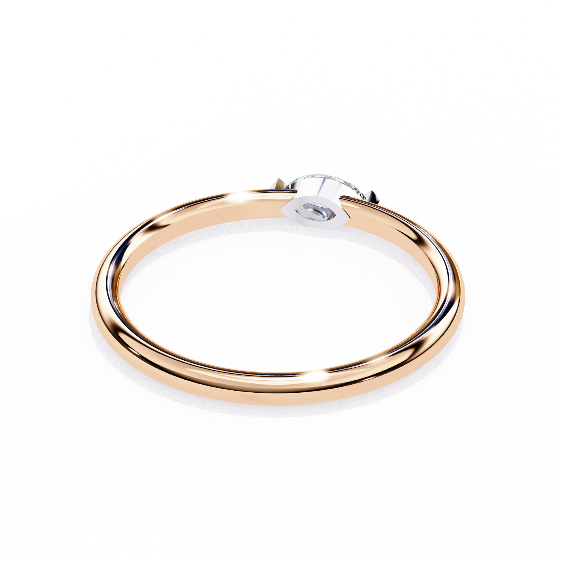 Marquise Solitaire Diamond Ring Rose Gold 