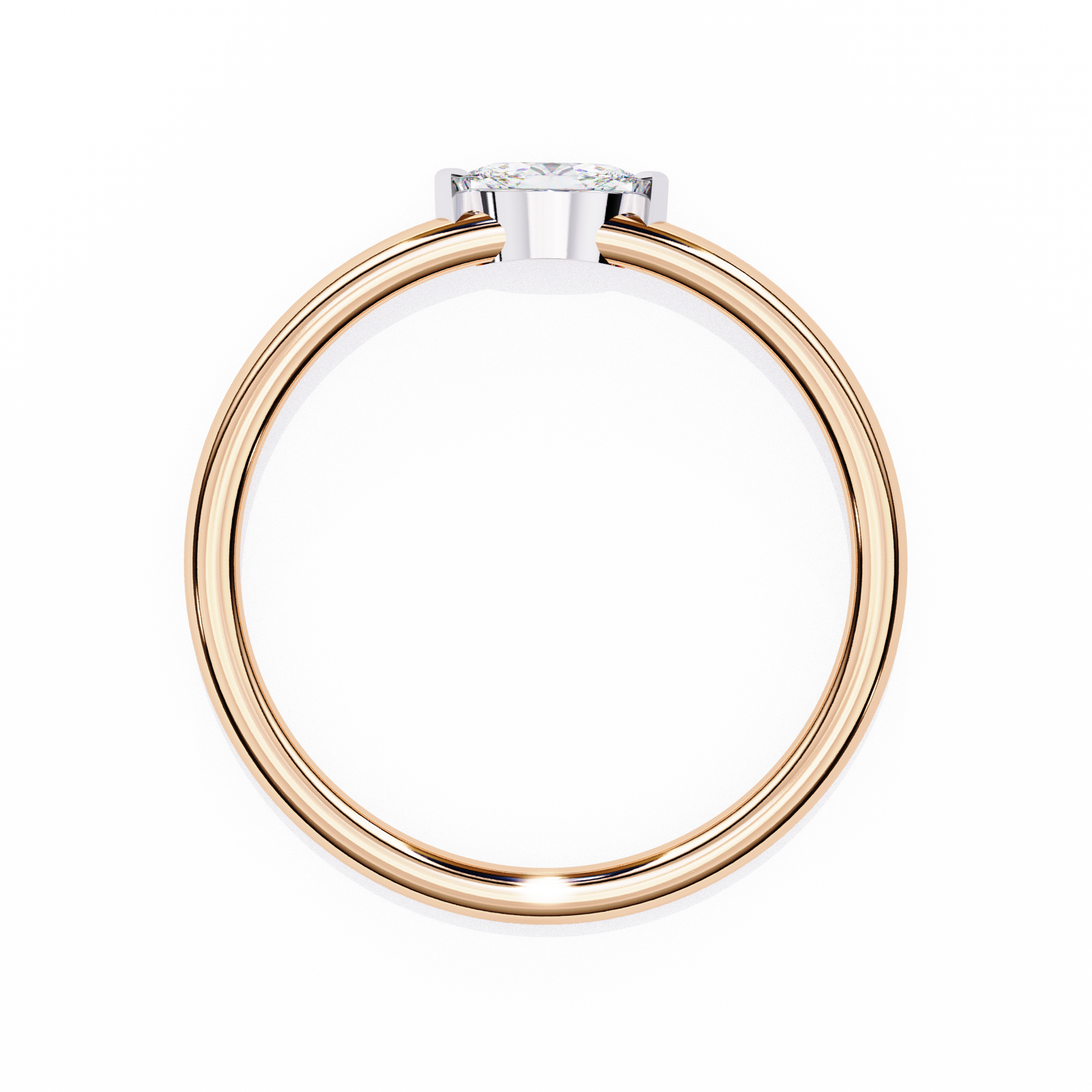 Marquise Solitaire Diamond Ring Rose Gold 