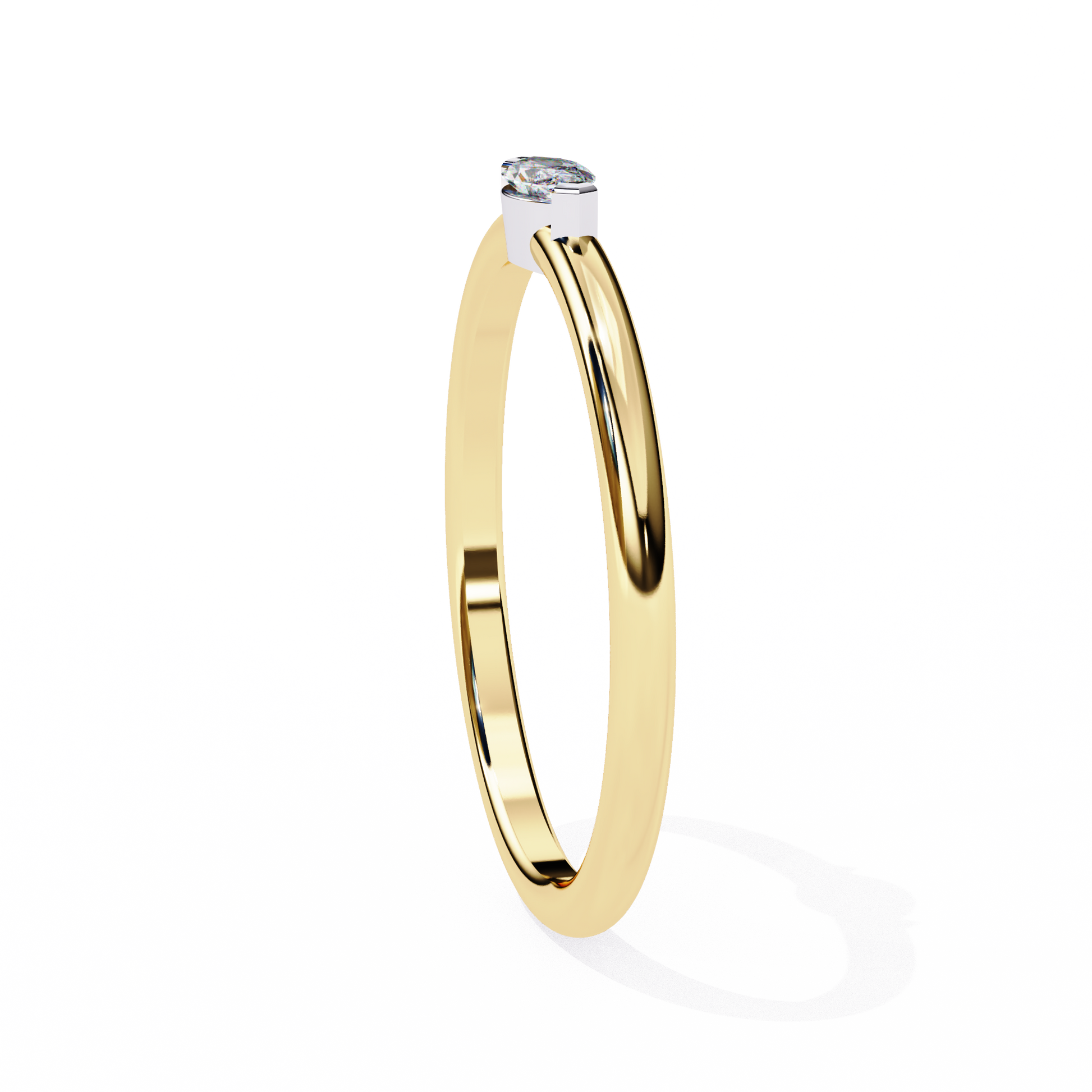 Marquise Solitaire Diamond Ring Yellow Gold 